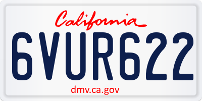 CA license plate 6VUR622