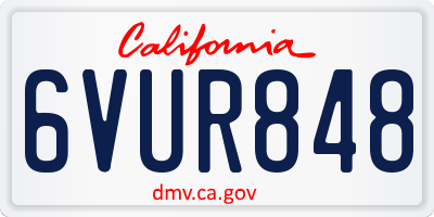 CA license plate 6VUR848