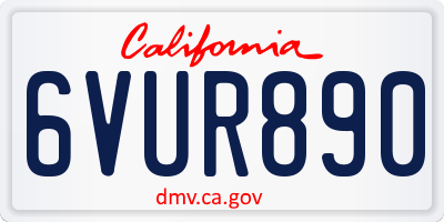 CA license plate 6VUR890