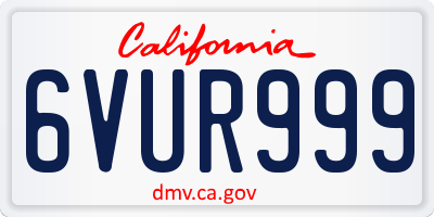 CA license plate 6VUR999
