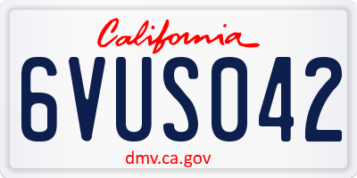 CA license plate 6VUS042