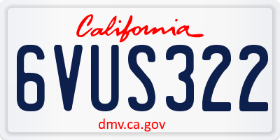 CA license plate 6VUS322