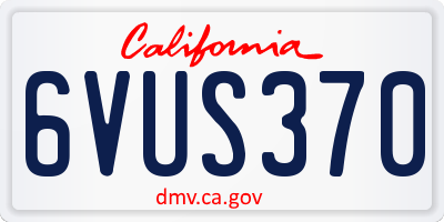 CA license plate 6VUS370