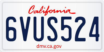 CA license plate 6VUS524