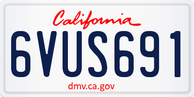 CA license plate 6VUS691