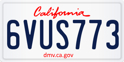 CA license plate 6VUS773