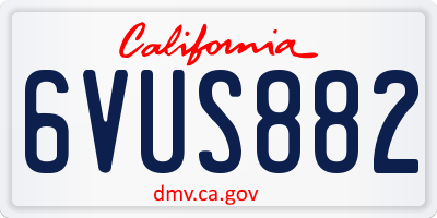CA license plate 6VUS882