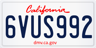 CA license plate 6VUS992