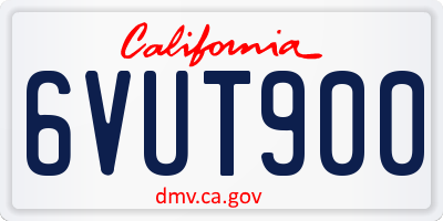 CA license plate 6VUT900