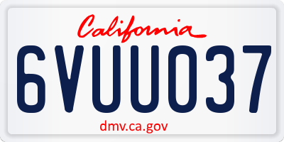 CA license plate 6VUU037