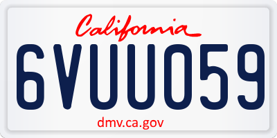 CA license plate 6VUU059