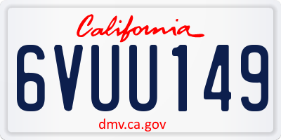 CA license plate 6VUU149