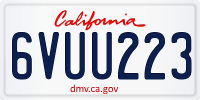 CA license plate 6VUU223