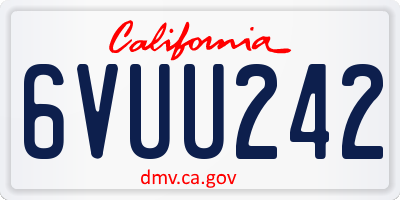 CA license plate 6VUU242