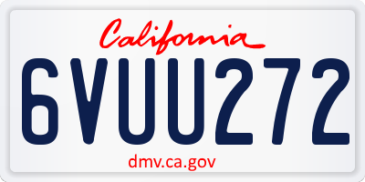 CA license plate 6VUU272
