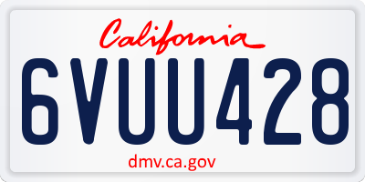 CA license plate 6VUU428