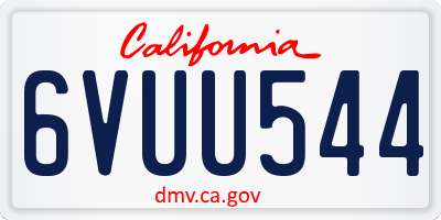 CA license plate 6VUU544