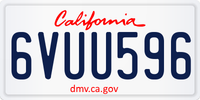 CA license plate 6VUU596
