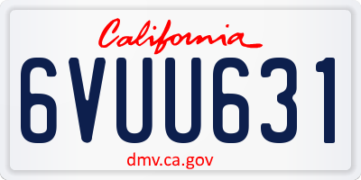 CA license plate 6VUU631