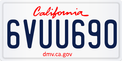 CA license plate 6VUU690