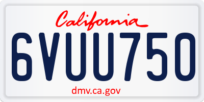 CA license plate 6VUU750