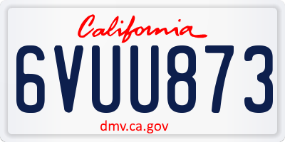 CA license plate 6VUU873
