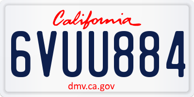 CA license plate 6VUU884