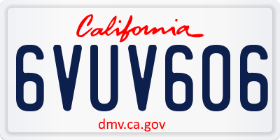 CA license plate 6VUV606