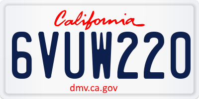 CA license plate 6VUW220