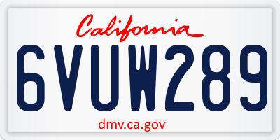 CA license plate 6VUW289