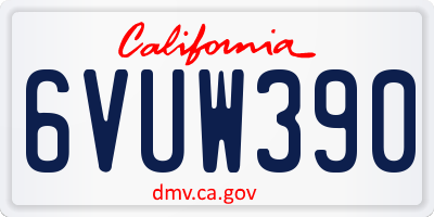CA license plate 6VUW390