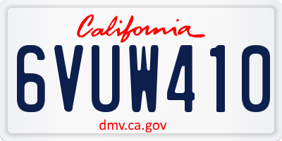 CA license plate 6VUW410
