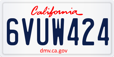 CA license plate 6VUW424