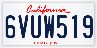 CA license plate 6VUW519