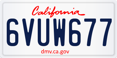 CA license plate 6VUW677