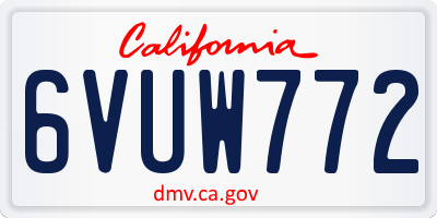 CA license plate 6VUW772