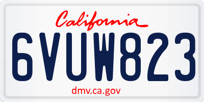 CA license plate 6VUW823
