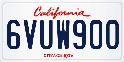 CA license plate 6VUW900
