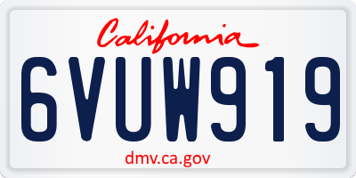 CA license plate 6VUW919