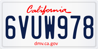 CA license plate 6VUW978