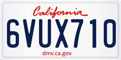 CA license plate 6VUX710