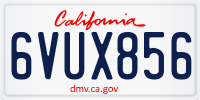 CA license plate 6VUX856
