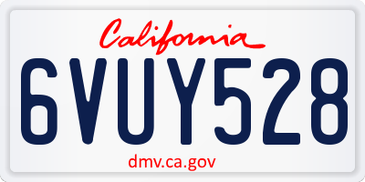 CA license plate 6VUY528