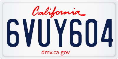 CA license plate 6VUY604