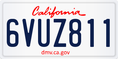 CA license plate 6VUZ811
