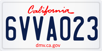 CA license plate 6VVA023