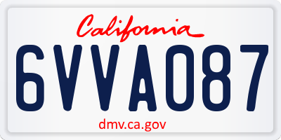 CA license plate 6VVA087
