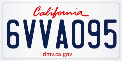 CA license plate 6VVA095