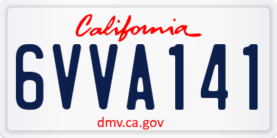 CA license plate 6VVA141