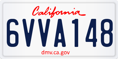 CA license plate 6VVA148